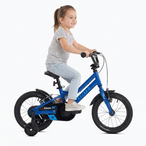 ATTABO Leichtes Fahrrad zum Fahrenlernen – Kinderfahrrad – Aluminium – 14 Zoll Blau – Für Jungen und Mädchen 3 bis 5 Jahre