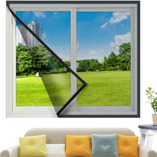 65x100cm Moustiquaire de rechange| Filet Anti-Moustique avec Bande auto-agrippante | Moustiquaire Fenêtre & Porte