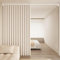 Personnalisable Rideau d'ombrage de Salle de Bains en Lin ，accordéon Rideau Douche Tissu，Convient aux hôtels, Chambres, salles de Douche-Beige- 80x240cm