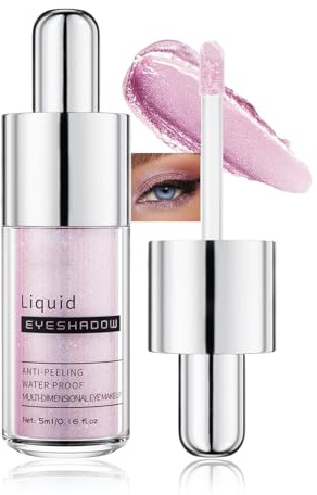 Jutqut Rosa Glitzer Lidschatten, Wasserfeste Glitter Liquid Eyeshadow,#07 | Pigmentierter, Glänzender, Langanhaltend, Wasserfest Formel, Sparkling Langlebiger, Wischfest, Metallische Glitter Looks
