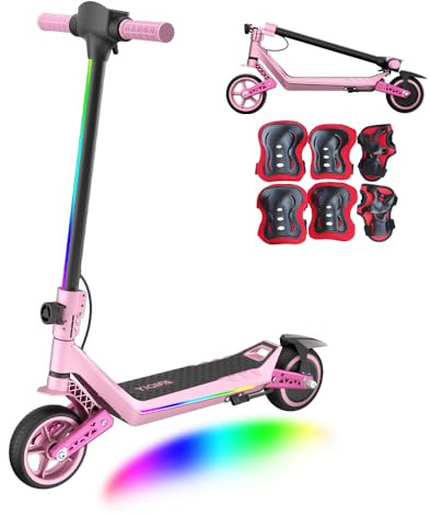 U8s Elektroroller für Kinder von 6-12 Jahren, Faltbarer E-Scooter mit 130W Motor, max. Geschwindigkeit 16 km/h, Reichweite 10-12 km, Stoßdämpfer,Sicherheitsbremssystem