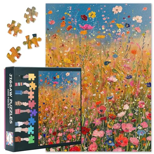 Jigsaw Puzzle - Blooming Flowers Art, Puzzles for Adults 1000 Piece Wildflower, Bloom Plants Challenging Jigsaw Puzzles for Adults 1000, Educational Games Home Decoration (27.5x19.7)