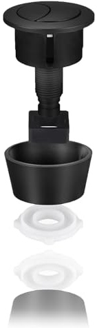 Universal Toilet Flush Button Kit, Push Button Toilet Flush for 20mm 40mm, 50mm & 60mm Cistern Lid Holes, Cable Operated ABS Black Button