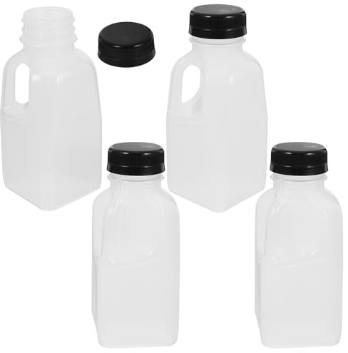 4pcs PP Seal Bottle 320ml Leak-Proof Portable for Work Lunch | Diet Milk Bottle Allowance 350ml, Reusable Juice Bottles, Flat-bottomed Small Bottle