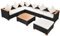 vidaXL Gartensofa 8-TLG. Poly Rattan Schwarz Sitzgruppe Lounge Gartenset Sofa