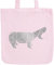 JUNIWORDS Jutebeutel in hellen Pastellfarben - Origami Flamingo - Tasche: Pastellrosa - Schrift: Silber