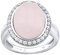 SILVEGO Damen Ring aus 925 Sterling Silber mit natürlichem Rosenquarz und Zirkonia