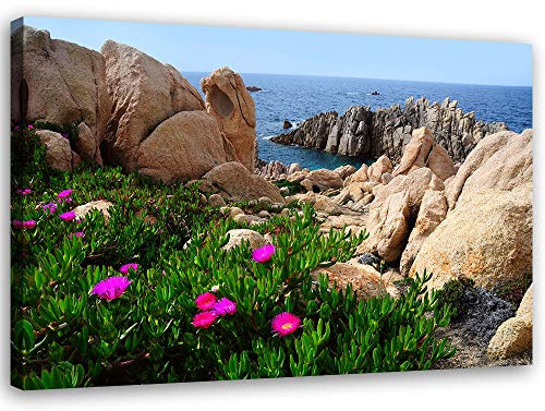 Leinwandbild XXL Landschaft Wandbild Kunst Meer Beige 120x80 cm