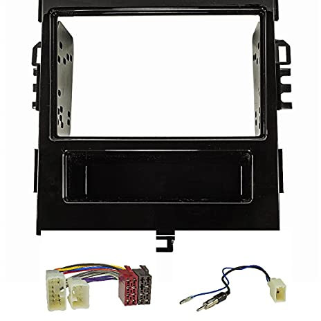 tomzz Audio 2453-003-1 Doppel DIN Radioblende Set kompatibel mit Subaru Impreza XV ab Bj.2018 Lack schwarz mit Radioadapter ISO Antennenadapter DIN