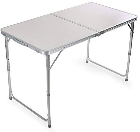 H&B Luxuries FT-ACFT1 Campingtisch, tragbar, höhenverstellbar, Aluminium, zusammenklappbar, mit Tragegriff