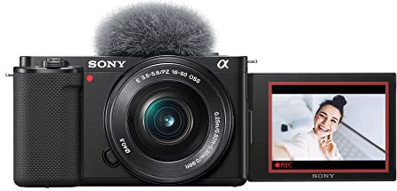Sony Alpha ZV-E10 - APS-C Interchangeable Lens Mirrorless Vlog Camera Kit - Black (Renewed)