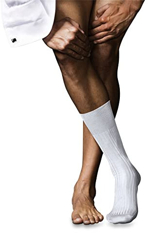 FALKE No. 10 M So cotone filo di Scozia tinta unita 1 paio, Calzini Uomo, Bianco White 2000, 41-42
