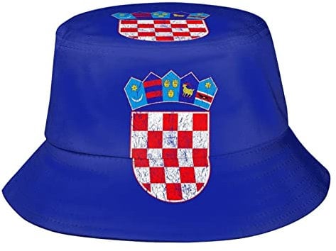 Niedliche Flaggen-Eimerhüte, modische Sonnenkappe, verstaubar, für den Außenbereich, patriotischer Fischerhut für Damen und Herren, Kroatien Flagge-a01, Einheitsgröße