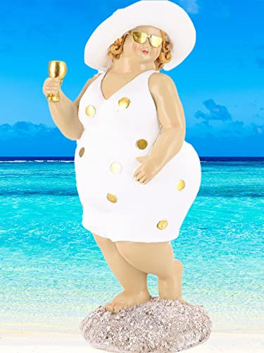 Pommerntraum ®| Dekorationsfigur Sammlerfigur mollige Maritime Badenixe Mollige Badelady üppige Nana Rubenslady Rubensfigur | Sophia (Gold)