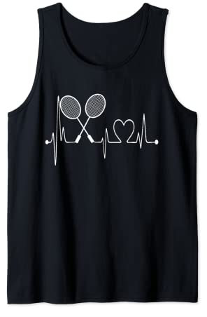 Badminton Heartbeat EKG Lustiges Badminton-Spieler-Kostüm Tank Top