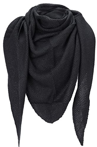 irisaa Damen Schal, weich Strickschal Dreieck, Deckenschal Herbst Winter Halstuch für Frauen und Mädchen, Lang dreieckstuch 195 * 80cm, Schal Farben 2020:Schwarz