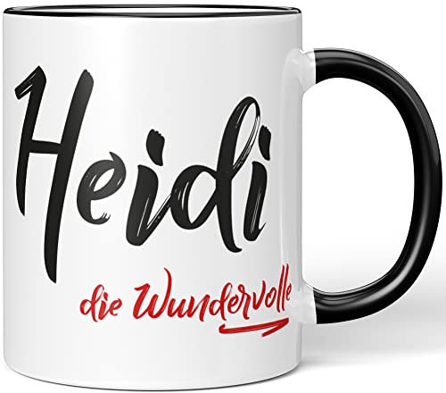 JUNIWORDS Tasse, Heidi, die Wundervolle, Schwarz (5242240)
