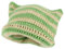 Damen Winter Katzenohren Hüte Strickmütze Weiche Slouchy Gestreifte Strickmütze Trendige Warme Gehäkelte Geflochtene Strickmützen Häkelmütze Katze Hut Vintage Mütze Geflochten (02-Green, One Size)