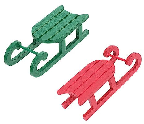TOYANDONA 2st Schlitten Aus Holz Ornamente Mini-weihnachtsmann-Schlitten-Ornamente Mini-holzschlitten-Ornamente Schlitten des Weihnachtsmanns Weihnachtsschlitten Hölzern Regal Miniatur