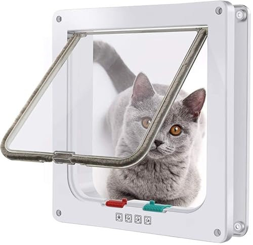 Moaobooh Gatera para Gatos, gatera para Cristal, Entrada y Salida controlables, Apta para Gatos y Perros de pequeño tamaño