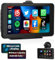 Podofo Autoradio Portatile con Wireless Carplay Android Auto 7 Monitor Touch Screen Auto Stereo Radio con Bluetooth, Trasmissione FM, Airplay, Collegamento a Specchio 7V-32V