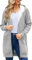 RITOSTA Felpe con Cappuccio da Donna Felpe Donna con Cappuccio Lungo Felpa Pile Donna con Zip Felpa Lunga Donna con Cerniera Donna Manica Lunga Cappotto con Tasche per Invernale（Grigio Chiaro,L）
