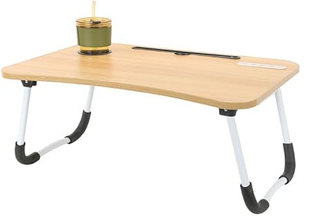 Folding Lap Desk for Laptop,Portable Laptop Desk Bed Table Standing Work Table Bed Tray with USB Port and USB light/Cup Holder/Laptop stand for Bed Couch/Sofa