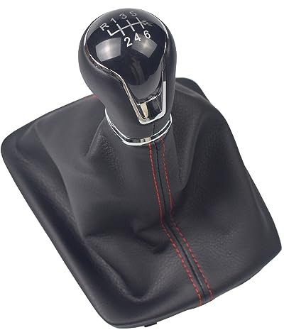 Kakulkomen Para Seat -Leon -III 3 MK3 2012 2013 2014 2015 2016 2017 - Pomo de palanca de cambios de coche (velocidad R6, rojo)