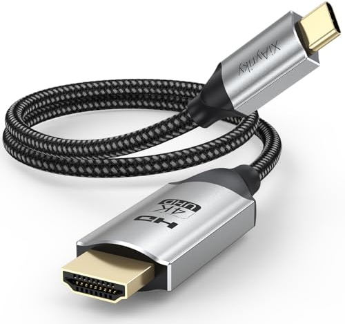 USB-C-auf-HDMI-Kabel, kurz, 4 m, 4 K USB-C-auf-HDMI-Kabel (Thunderbolt 3/4/5 kompatibel), Typ C auf HDMI-Kabel für iPhone 16/15/Galaxy S25/MacBook Pro Air/Mac Mini 2024/iPad Pro/Pixel/Surface Pro