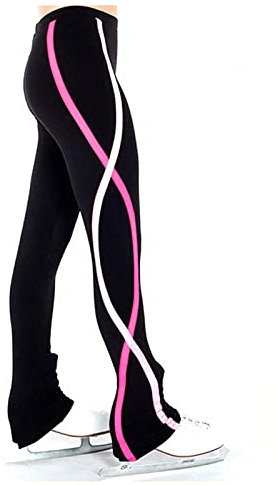 Eiskunstlauf-Leggings, Eislauf-Strumpfhose Für Damen, Gerade Geschnittene Skate-Hose, Warme Eislauf-Schwarz-Leggings,A,XXXL