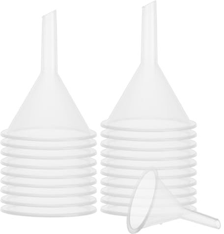 RHBLME 20 Pack Plastic Funnels Set, 2 Inch Wide Mouth Small Funnels for Filling Small Bottles, Multipurpose Kitchen Funnels for Filling Bottles with Long Reaching Spout for Liquid Spices Powder