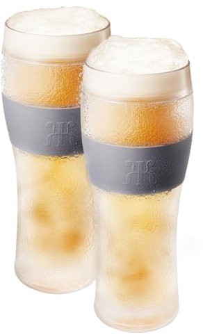 Frozen Pint Biergläser – gefrierbare Tassen, Gefrierkühler, Geburtstagsgeschenke für Ihn, Männer, Vater, Jungs, Kühlbecher, 340 ml, unzerbrechliches Acryl, doppelwandiges Isolierglas, Geschenk,