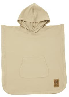 Cloby CBY-UVP2-SB Badeponcho mit Kapuze mit UV-Schutz (UPF 50+) Sandy Beach beige (3-5 Jahre)