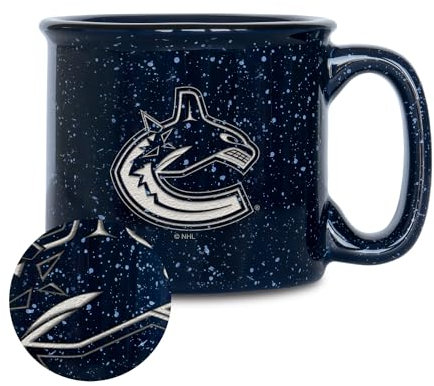 Rico Industries NHL Hockey Vancouver Canucks Tasse mit Lasergravur, 340 ml, Marineblau gesprenkelt