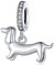 Qings Hund Dackel Charms Welpen 925 Sterling Silber Charms Dackel Pet Bead Charme Anhänger Hund Fits Tier Charm Armband Halskette Damen Schmuck Geschenke für Frauen Mädchen Tierliebhaber