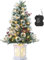 Albero di Natale Artificiale Premiere da 90 cm - Albero di Natale Innevato con Luci 78LEDs, Albero di Natale Automatico Batteriebetrieben Decorazione Natalizia con Bacche Rosse für Zuhause, Büro