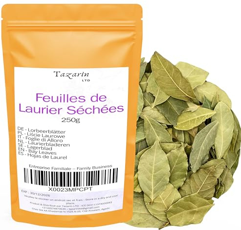 250g Feuilles de Laurier Entières Séchées - Laurus Nobilis - Arôme & Goût Intense - 100% Naturel, Pur et Sans Additifs | Qualité Supérieure