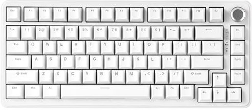 YUNZII B75 Mechanical Keyboard, 75% Hot Swappable Keyboard with Knob, RGB Backlit Gasket Gaming Keyboard with Double-Shot PBT Keycaps, Cherry Profile, for WIN/MAC (white, milk v2)