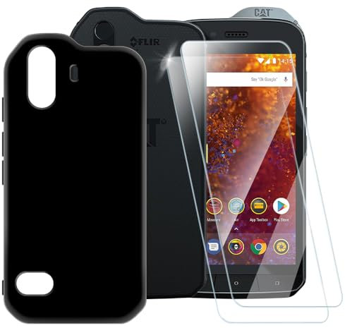 Bedruckte TPU Handyhülle + 2er-Set Gehärtete Schutzglas Kompatibel mit CAT S61, Künstlerisches Schlankes Stoßfestes Cover, Kratzfest, Rundumschutz