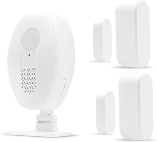 Waytronic Window and Door Alarm When Opened for Kids Safety/Home Security, Door Open Alert with 2 Sensors & 1 Receiver, Door Open Sensor for Shop,100ft Range, Easy Install