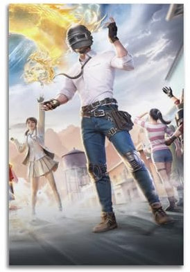 FOWNJCIA PUBG Videospiel-Poster, dekorative Malerei, Leinwand, Wandposter und Kunstdruck, moderne Familienschlafzimmer-Dekoration, Poster, 20 x 30 cm, 10 Stück