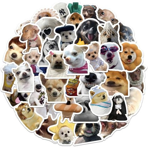 Uzndq 60 Stück Hunde Aufkleber, Meme Sticker, Cartoon Sticker, Schöne Aufkleber Für Hundeliebhaber, Ideal Für Wasserflaschen, Skateboards, Snowboards, Sammelalben, Computer Und Telefone
