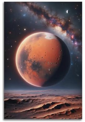 XFPMXC Weltraum-Poster, Martian Marvel im Universum, dekoratives Gemälde, Leinwand, Wandkunstwerke, Bild, 50 x 75 cm