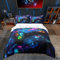 Gamer Bedding Set Blue Neon Gamer Duvet Cover for Kids Boys Girls Single Size 2Pcs Colorful Game Controller Bedspread Cover Video Game Comforter Cover