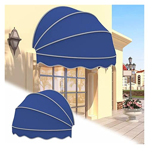 Faltbare blaue Terrassenüberdachung – UV-Sonnen- und Regenschutz, Unterstand für Terrasse, Hof, Balkon – anpassbare Lösung für Schatten im Freien