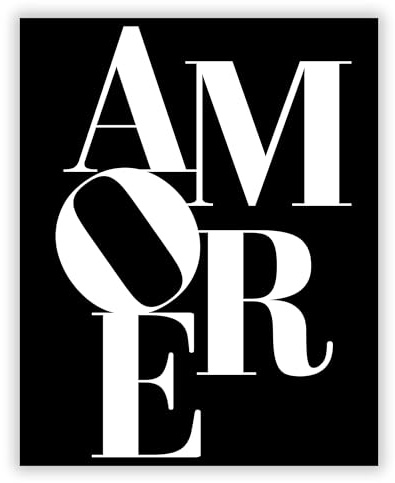 Druck-Palast Amore Poster - 40x50cm - Kunstdruck - Wohnzimmer Schlafzimmer - Modern Romantisch Kreativ - Hochwertiger semimatter Druck - Wanddekoration für Paare Liebhaber ohne Rahmen