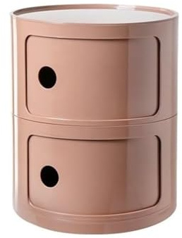 Nordischer Moderner Nachttisch Mit Schubladen Und Schiebetür – Für Schlafzimmer, Runder, 2/3/4-Stufiger Aus Kunststoff, Aufbewahrungseinheit, Truhe(Dirty pink,2 Layers)