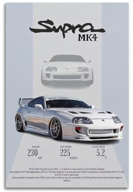 ESTE MK4 Supra Street Rennwagen-Poster, JDM-Legende, Sportwagen, dekorative Malerei, Leinwand, modernes Kunstbild, 30 x 45 cm