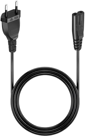 Connecteur C7 Euro,Câble d'alimentation Euro 1,5 m,C7 Fiche Bipolaire Cordon pour PS5 / PS4 / PS4 Slim / PS3 Slim/Xbox One S/X, Xbox Série X/S,Samsung LG Sony TCL Sharp TV Câble d'alimentation 2 Pôles