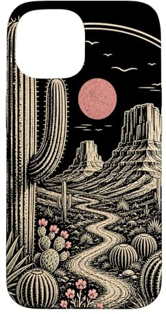 Southwest Desert-Cactus Graphic Case for iPhone 15
